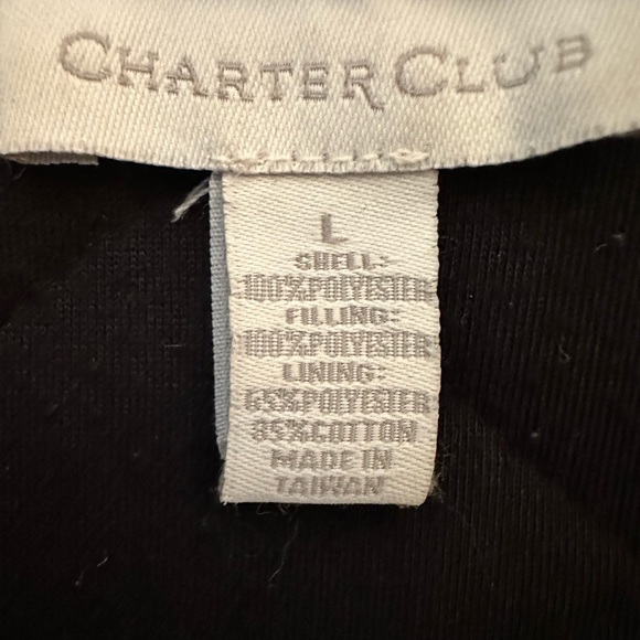 Charter Club Frostek Black Quilted Fleece Short Jacket,Size L - Picture 4 of 5